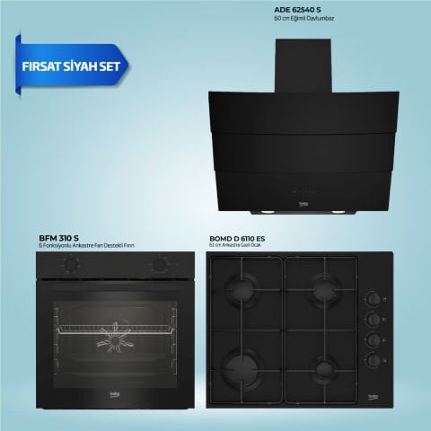 Beko Fırsat Siyah Ankastre Set